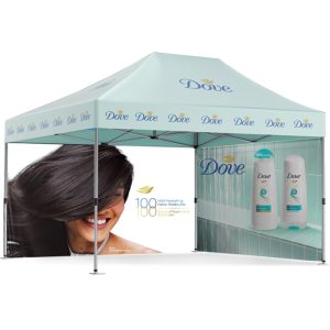 Custom Pop Up Tent (10'x15') (Frame + Roof + 2 Full Walls)