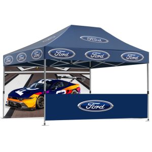 Custom Pop Up Tent (10'x15') (Frame + Roof + Back Wall + 1/2 Wall)
