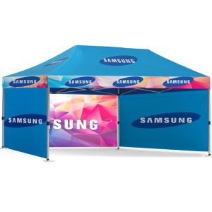 Custom Pop Up Tent (10'x20') (Frame + Roof + 3 Full Walls)