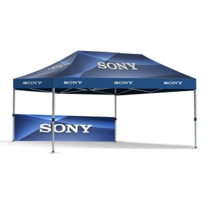 Custom Pop Up Tent (10'x20') (Frame + Roof + 1/2 Wall)